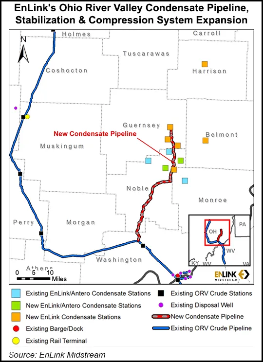 Enlink EnLink Expanding Utica Position with Condensate Pipe, Six NatGas Facilities