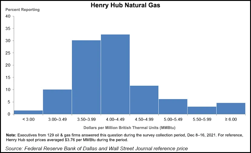 U.S. Oil, Natural Gas Executives Bullish on Henry Hub Price in 2022